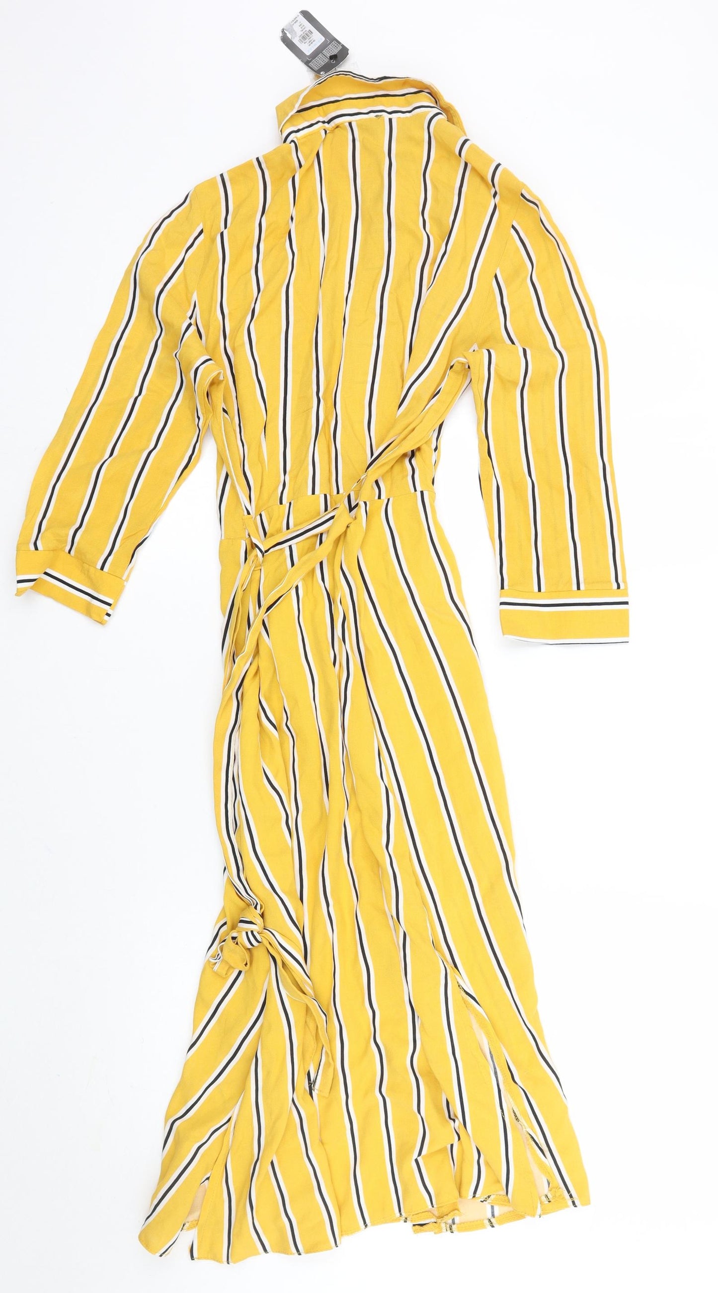 Primark Womens Yellow Striped  A-Line  Size 10  - l