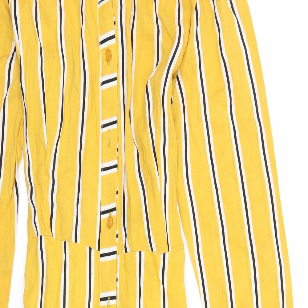 Primark Womens Yellow Striped  A-Line  Size 10  - l