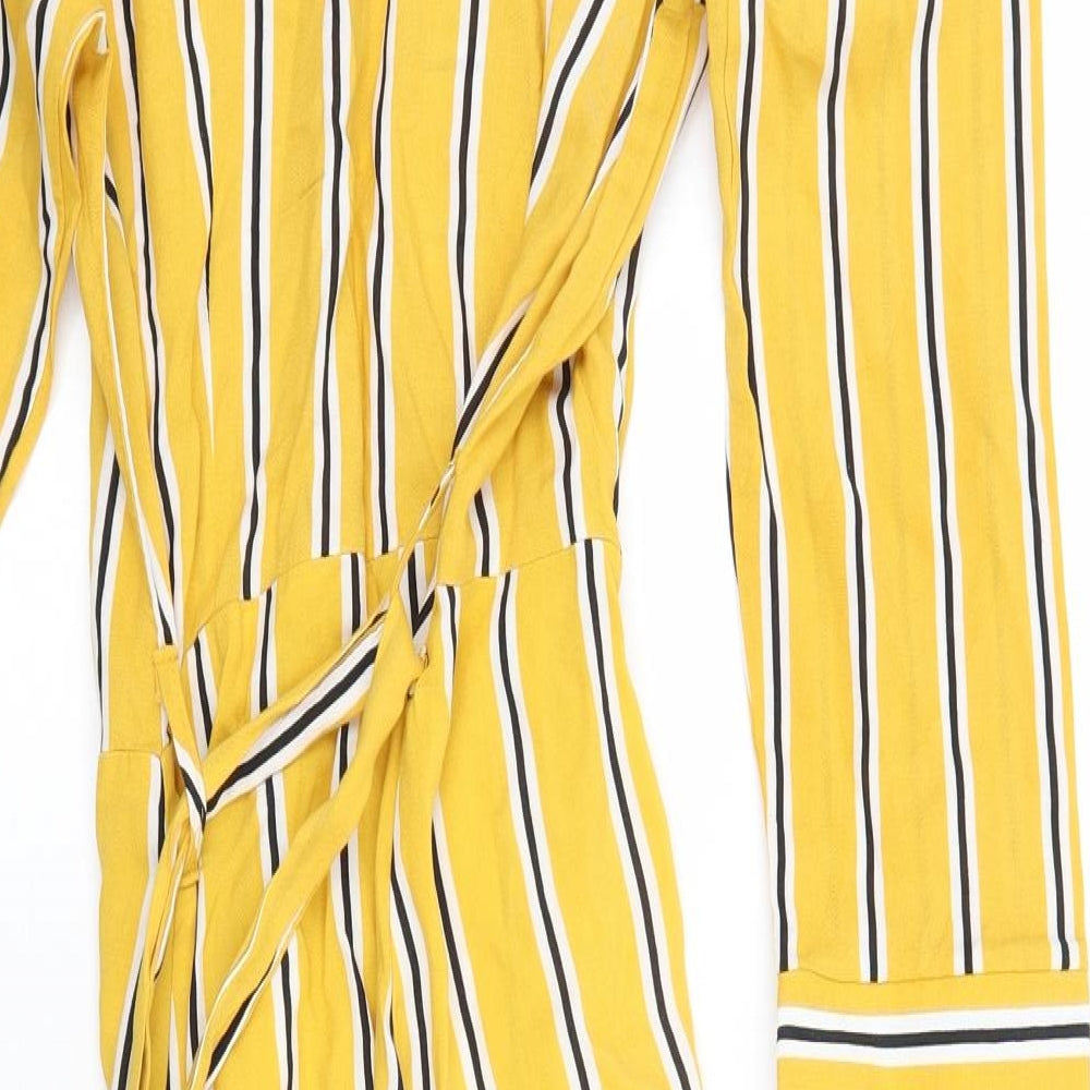 Primark Womens Yellow Striped  A-Line  Size 10  - l