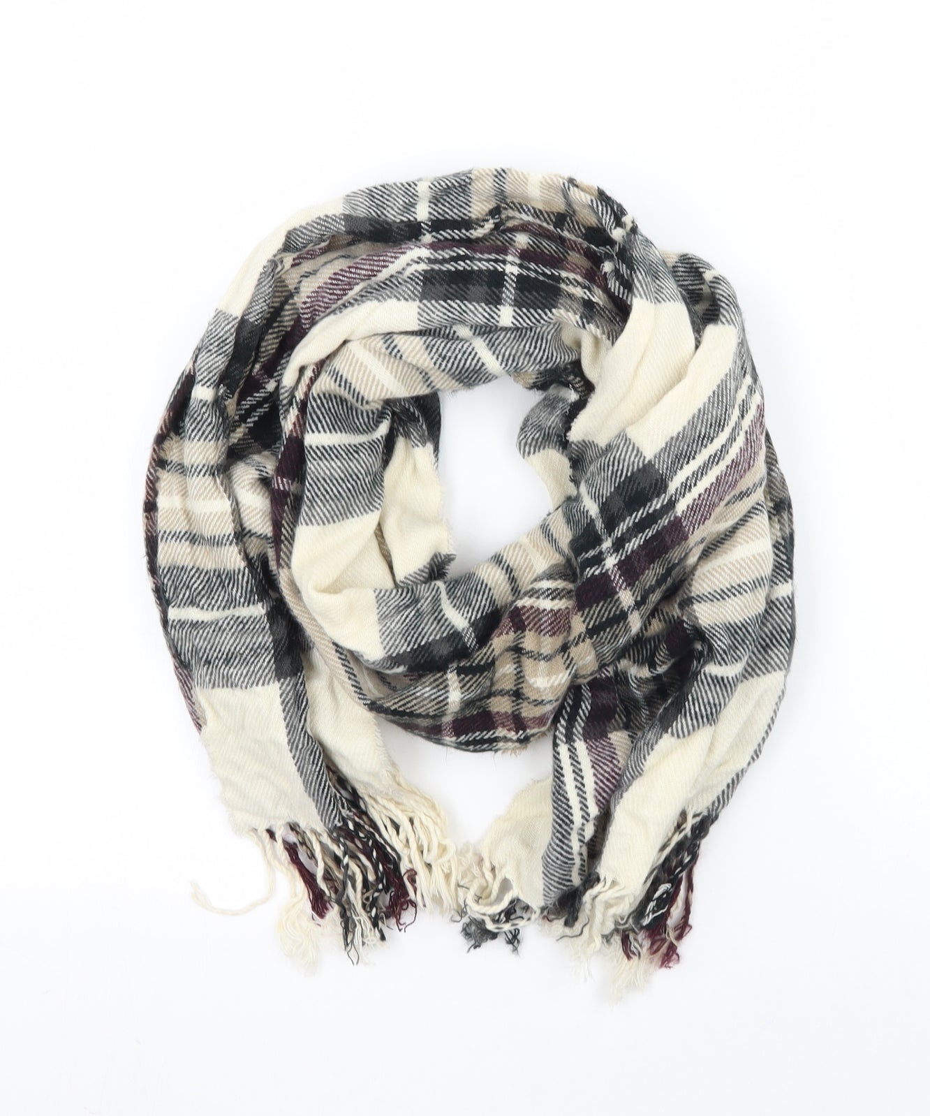 Preworn Womens White Check   Scarf