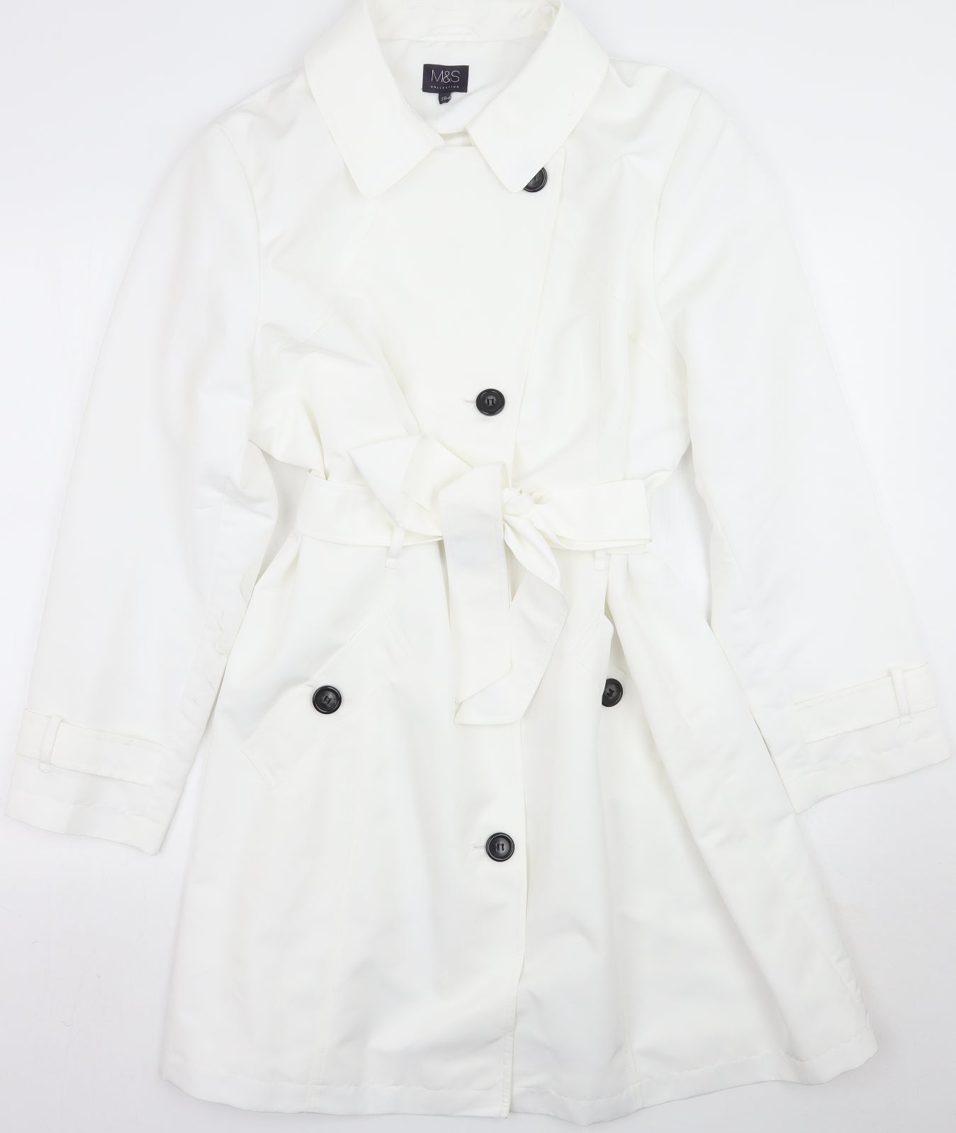Marks and Spencer Womens White   Jacket Coat Size 20