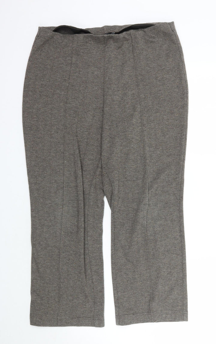 BM Womens Brown Geometric  Trousers  Size 16 L28 in
