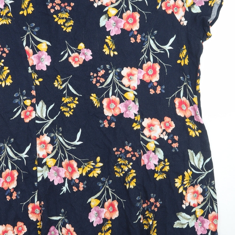 Forever 21+  Womens Blue Floral  A-Line  Size 3XL