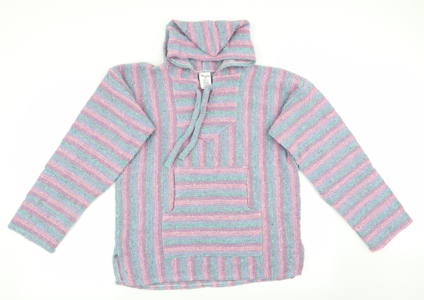 Siesta Womens Purple Striped  Pullover Hoodie Size M