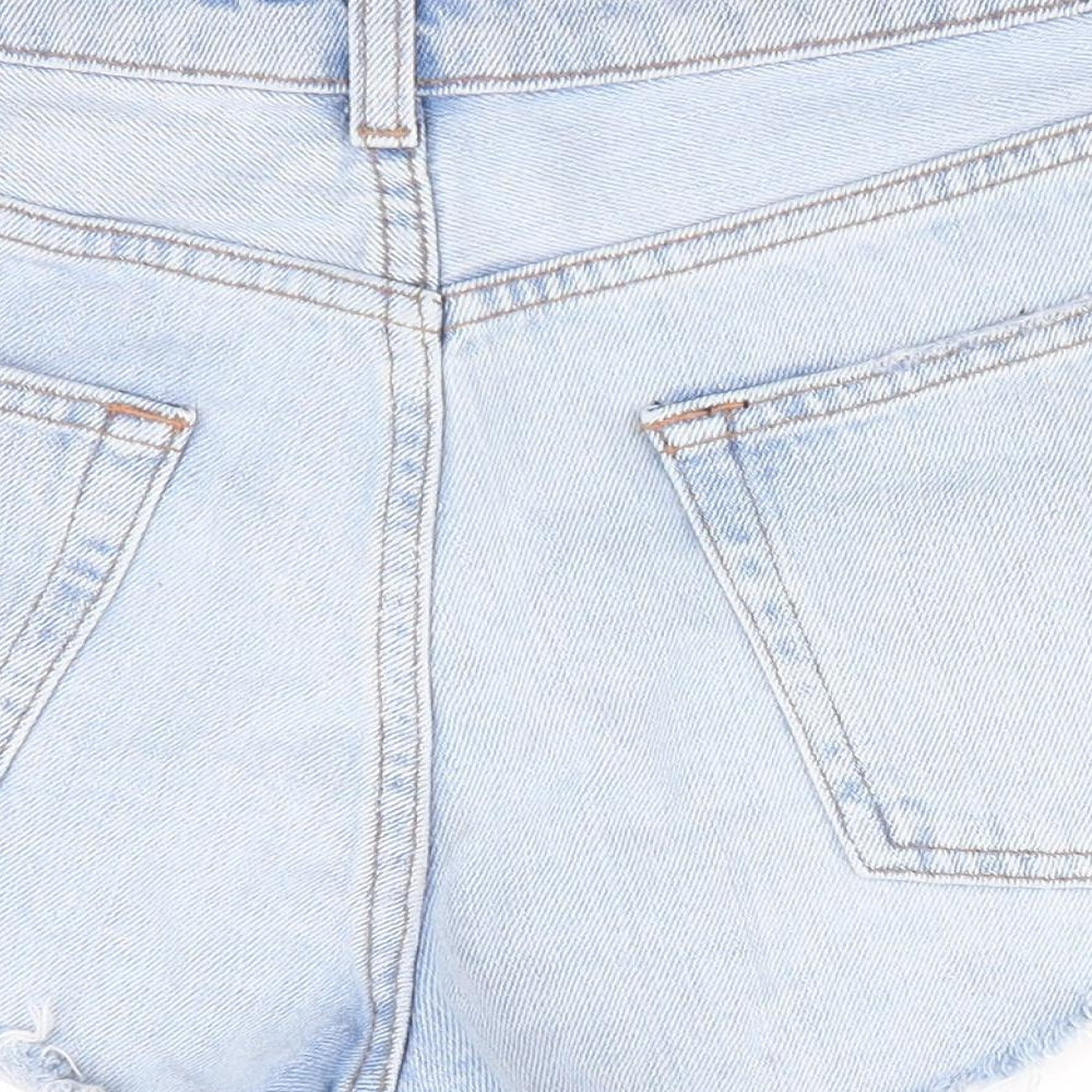 Topshop Womens Blue   Hot Pants Shorts Size 8 - Freyed Hems