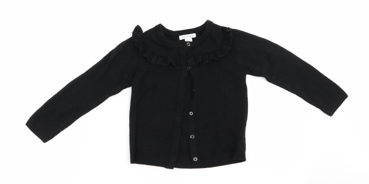 Primark Girls Black   Cardigan Jumper Size 4-5 Years