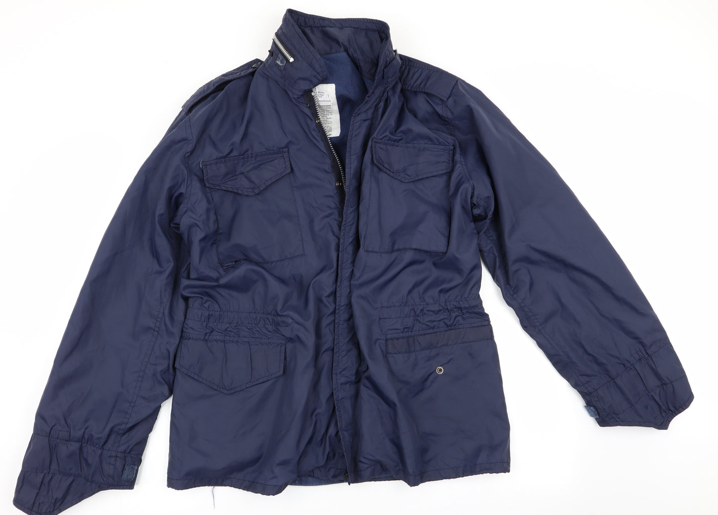 Preworn Mens Blue   Anorak Coat Size L  - concealed hood