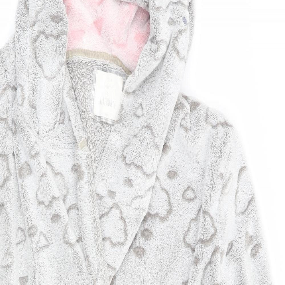 NEXT Womens Grey Geometric   Gown Size S  - Bear Hood
