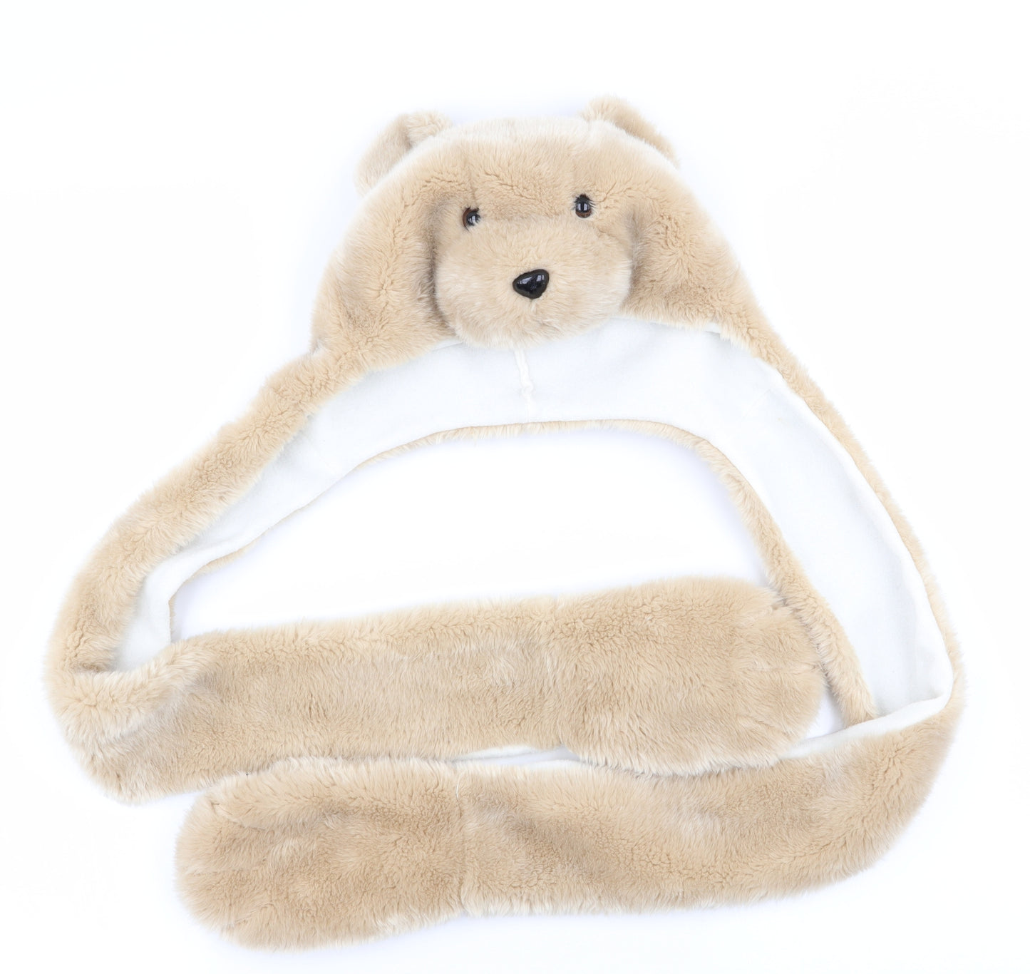 Preworn Girls Beige Animal Print   Scarves & Wraps One Size  - Scarf & Hat in one - Bear
