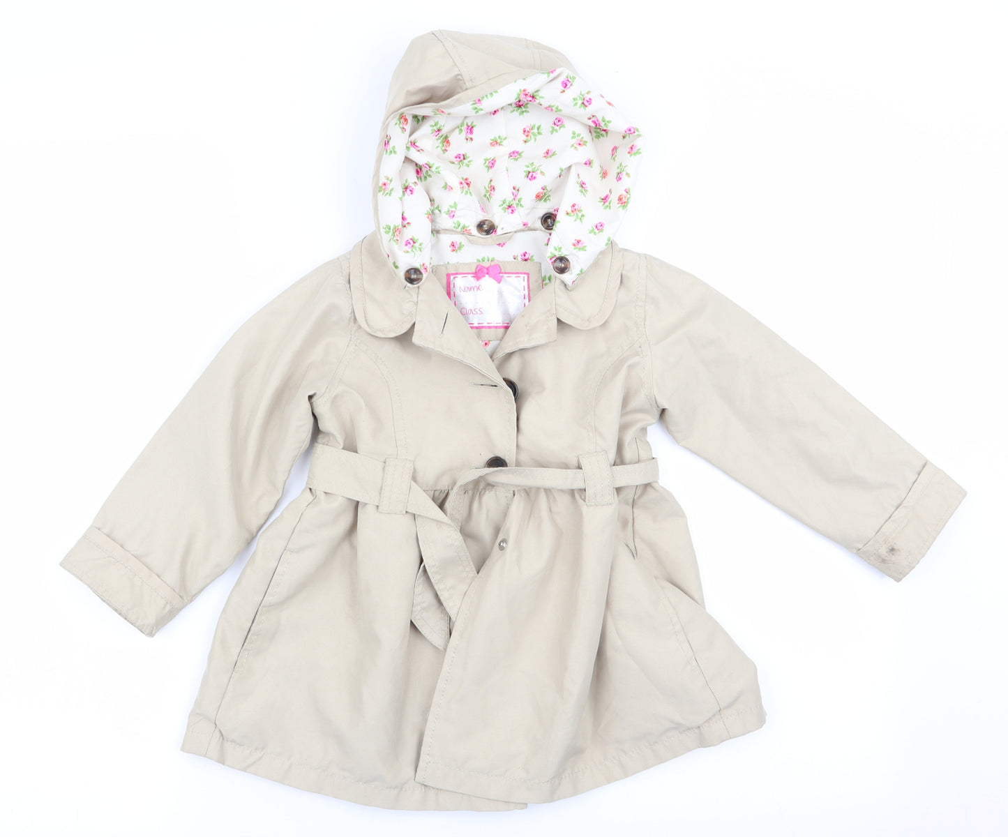 Mothercare Girls Beige   Trench Coat Coat Size 2-3 Years