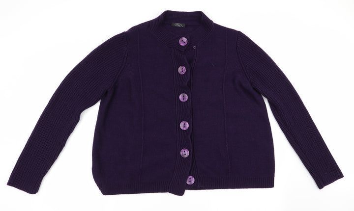 BM Womens Purple Cardigan Jumper Size L
