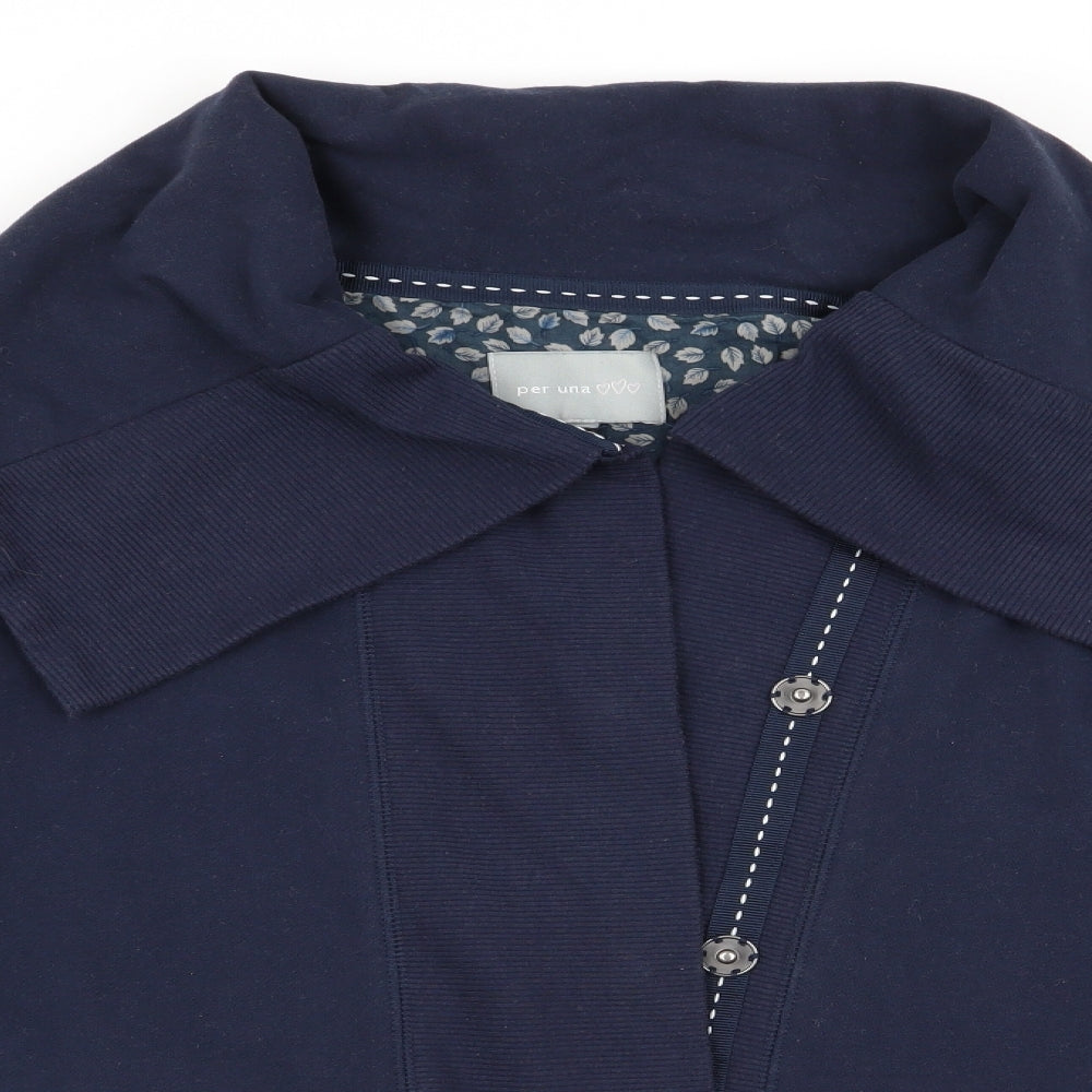 Per Una Womens Blue   Jacket  Size M  - Large Collar