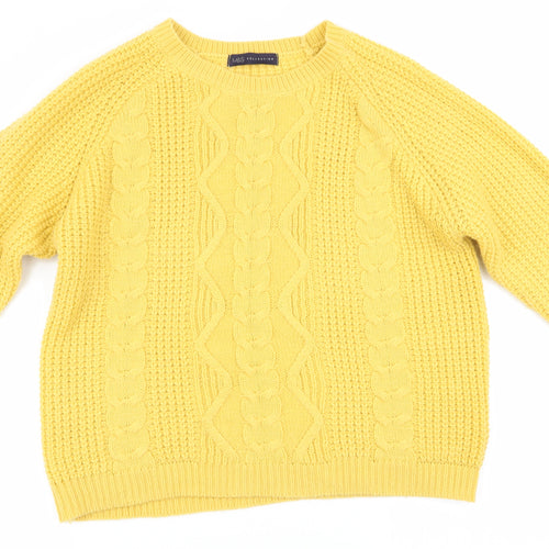 Marks and Spencer Womens Yellow   Pullover Jumper   - Chunky knit
