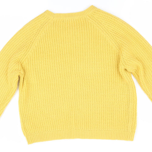 Marks and Spencer Womens Yellow   Pullover Jumper   - Chunky knit
