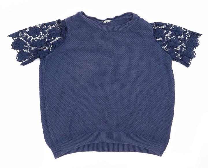 TU Womens Blue   Pullover Jumper Size 12  - Lace sleeves