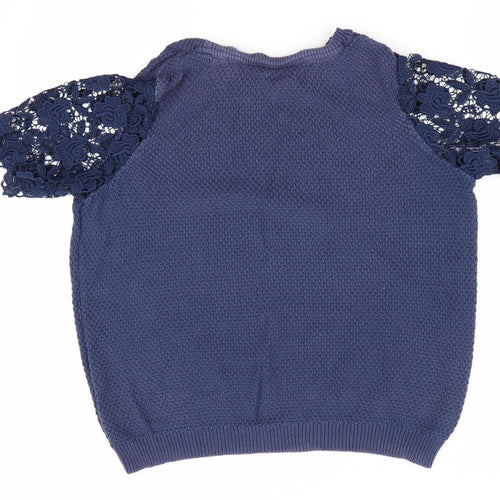 TU Womens Blue   Pullover Jumper Size 12  - Lace sleeves