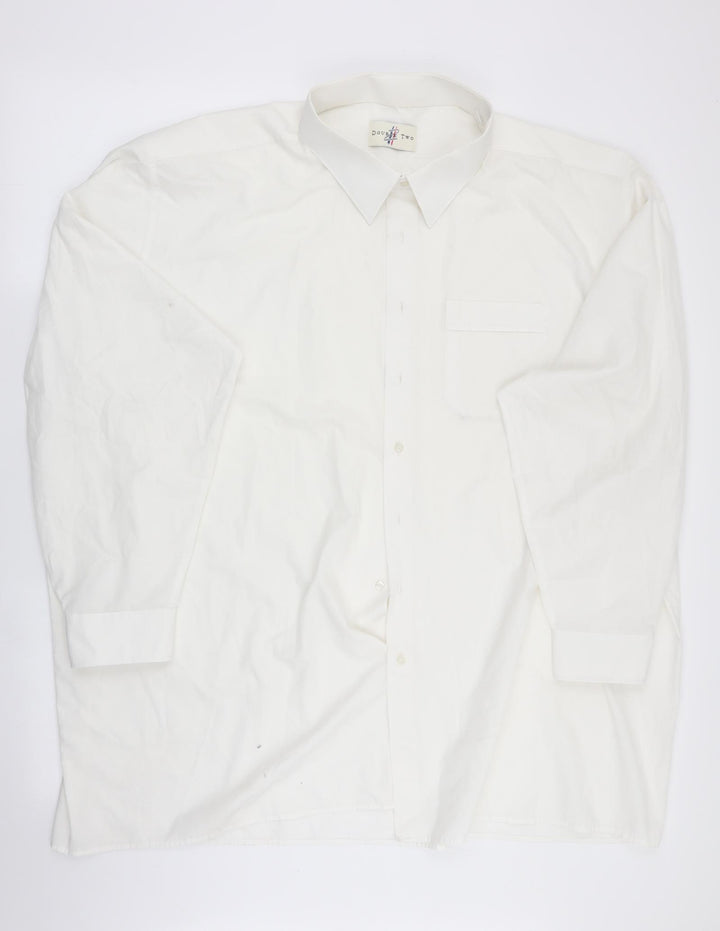 Double TWO Mens White    Button-Up
