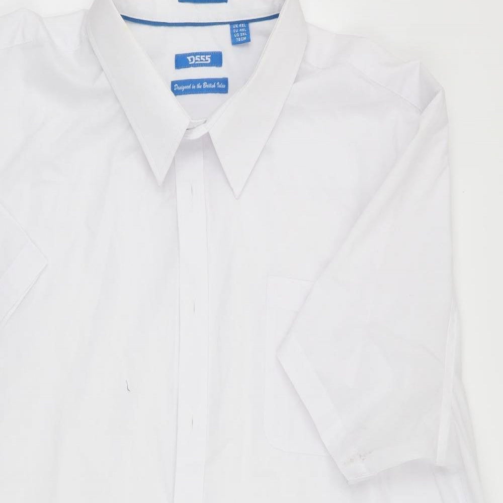 D555 Mens White    Button-Up Size 4XL