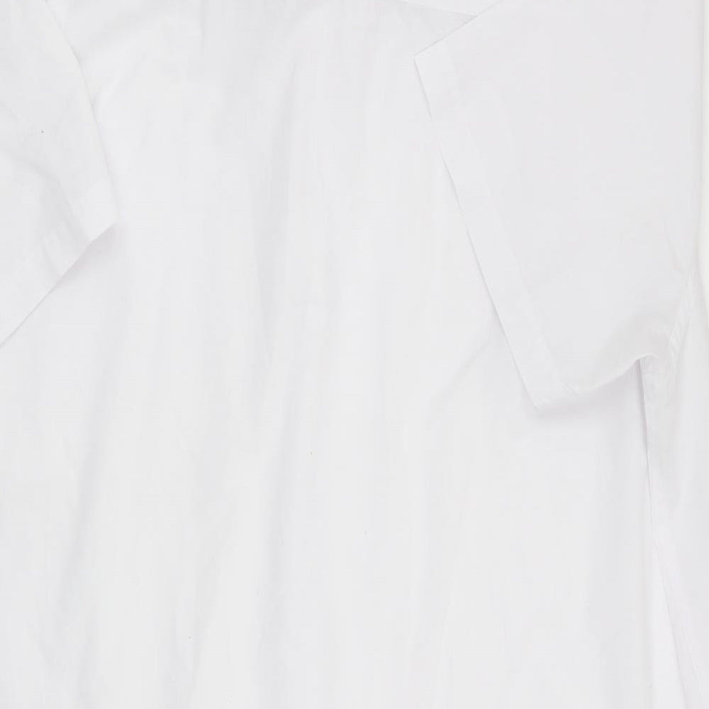 D555 Mens White    Button-Up Size 4XL