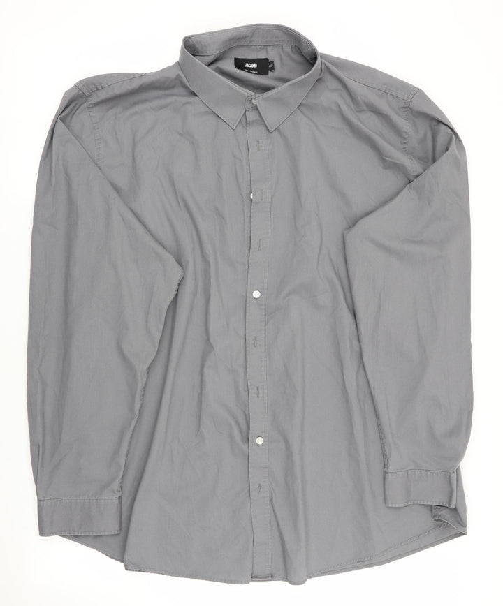 Jacamo Mens Grey Button-Up