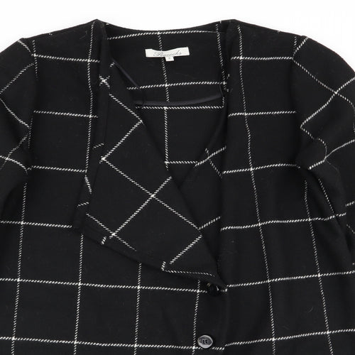 Peacocks Womens Black Check  Overcoat Coat Size 8