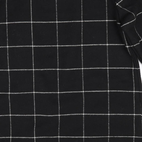 Peacocks Womens Black Check  Overcoat Coat Size 8
