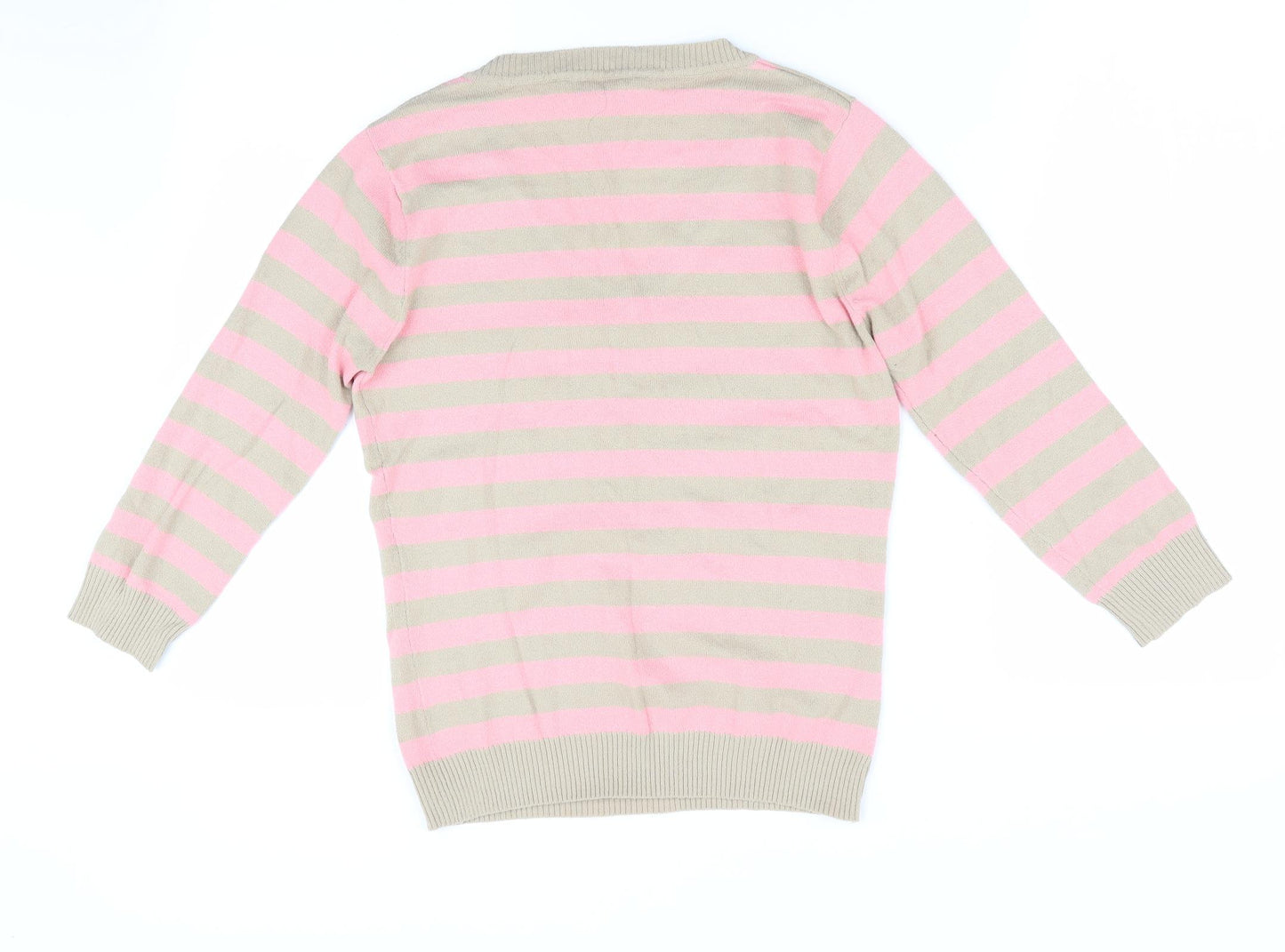 Papaya Womens Pink Striped  Pullover Jumper Size 10