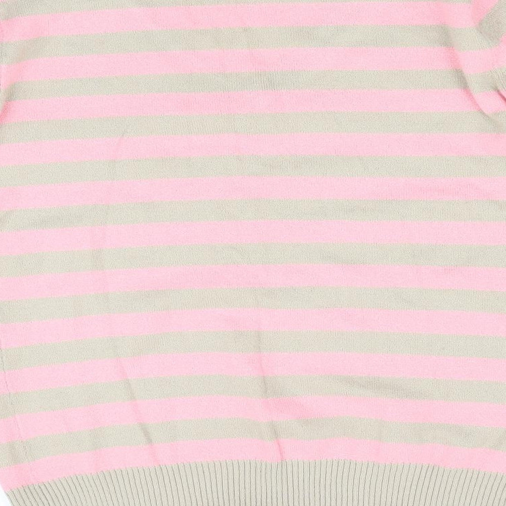 Papaya Womens Pink Striped  Pullover Jumper Size 10
