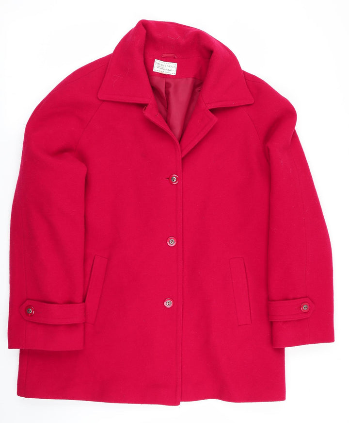 Merchant Classic Womens Red Overcoat Coat Size 14