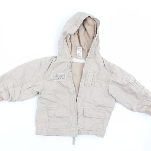 M&Co Boys Beige   Basic Coat Coat Size 9-12 Months