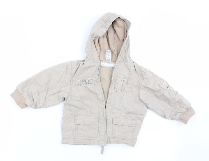 M&Co Boys Beige   Basic Coat Coat Size 9-12 Months