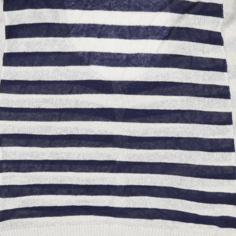 Autograph Womens Blue Striped  Cardigan Jumper Size 16