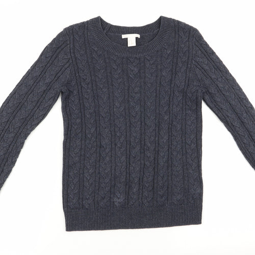 H&M Womens Blue   Pullover Jumper Size 4  - Cable knit