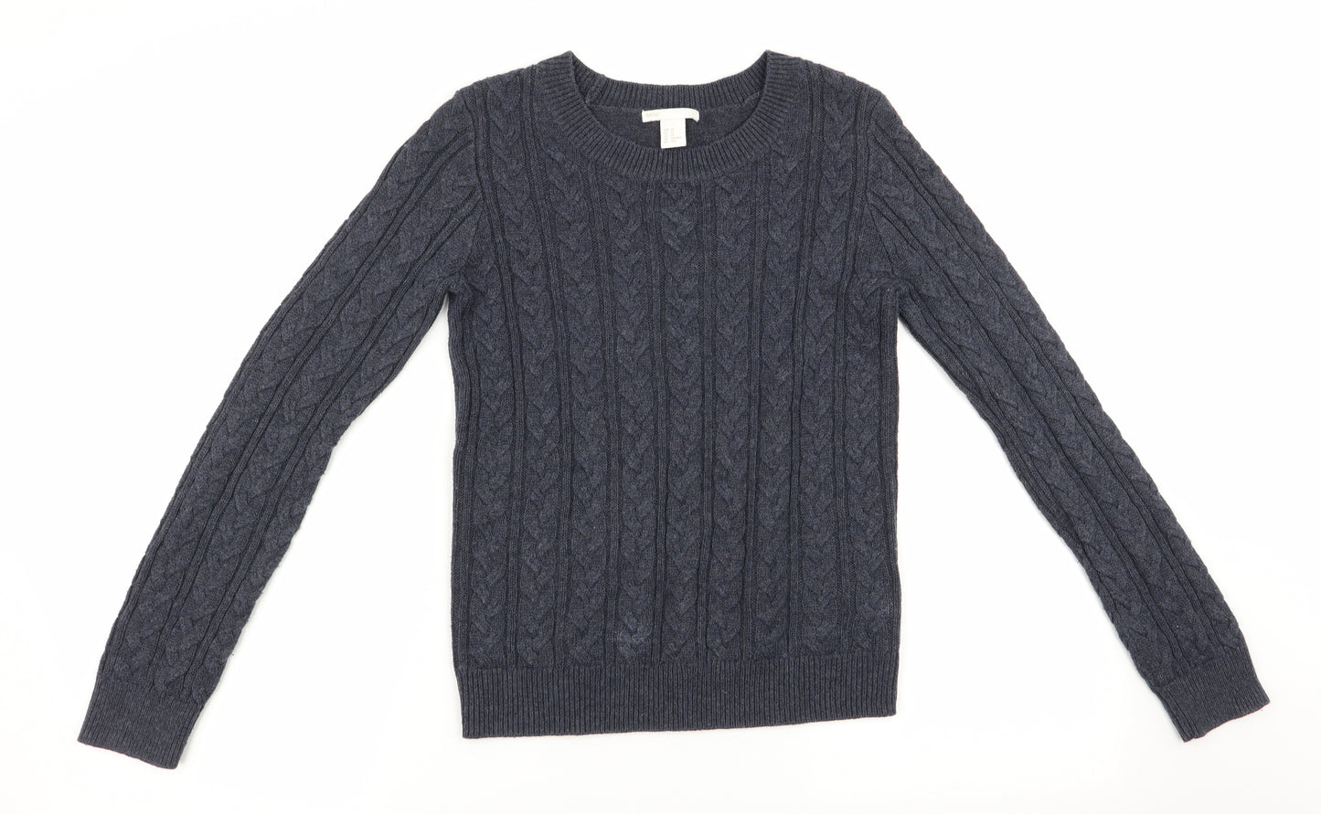 H&M Womens Blue   Pullover Jumper Size 4  - Cable knit