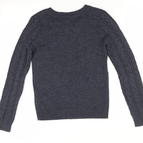 H&M Womens Blue   Pullover Jumper Size 4  - Cable knit