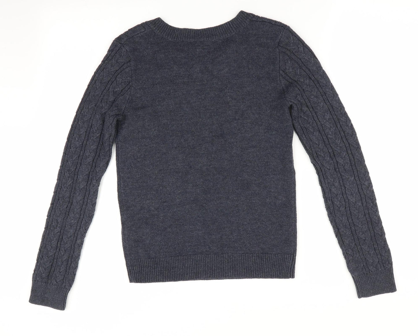H&M Womens Blue   Pullover Jumper Size 4  - Cable knit