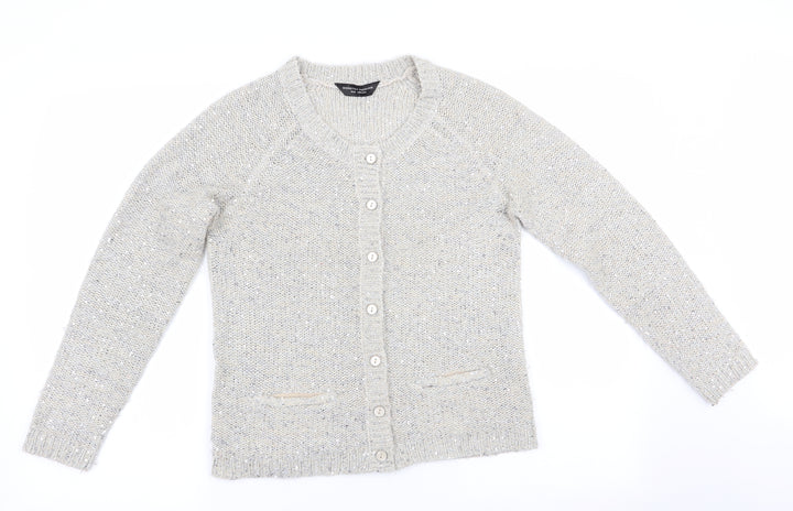 Dorothy Perkins Womens Grey Cardigan Jumper Size 12 - Sequins all over