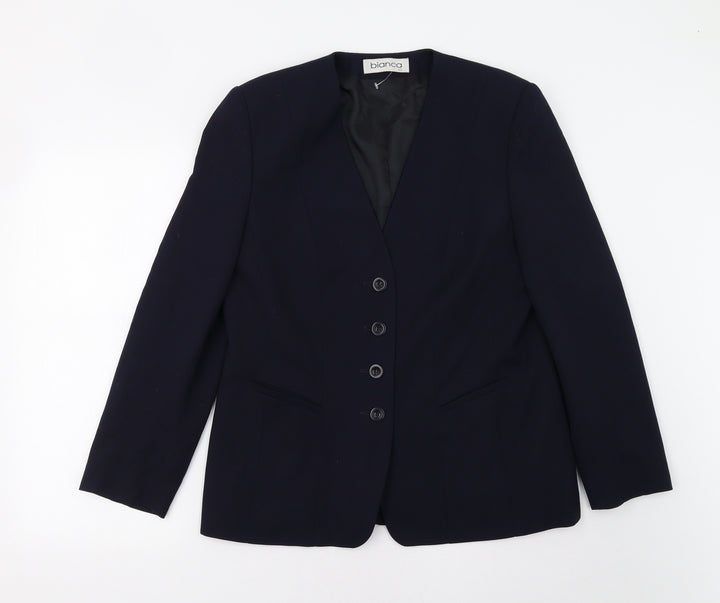 Bianca Womens Blue   Jacket Blazer Size 12