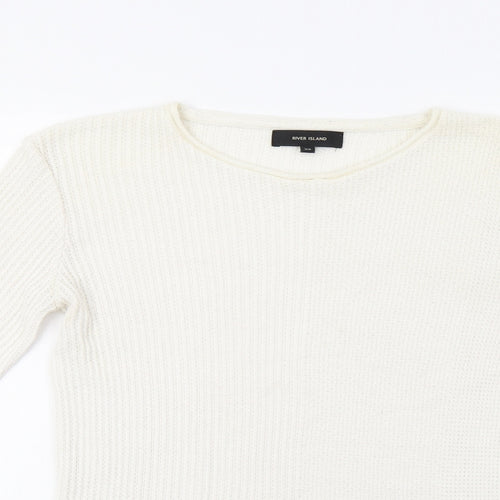 River Island Womens White   Pullover Jumper Size XS