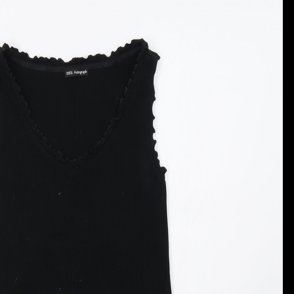 M&S Womens Black   Basic Tank Size M