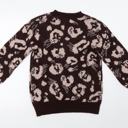 George Womens Brown Geometric  Pullover Jumper Size S