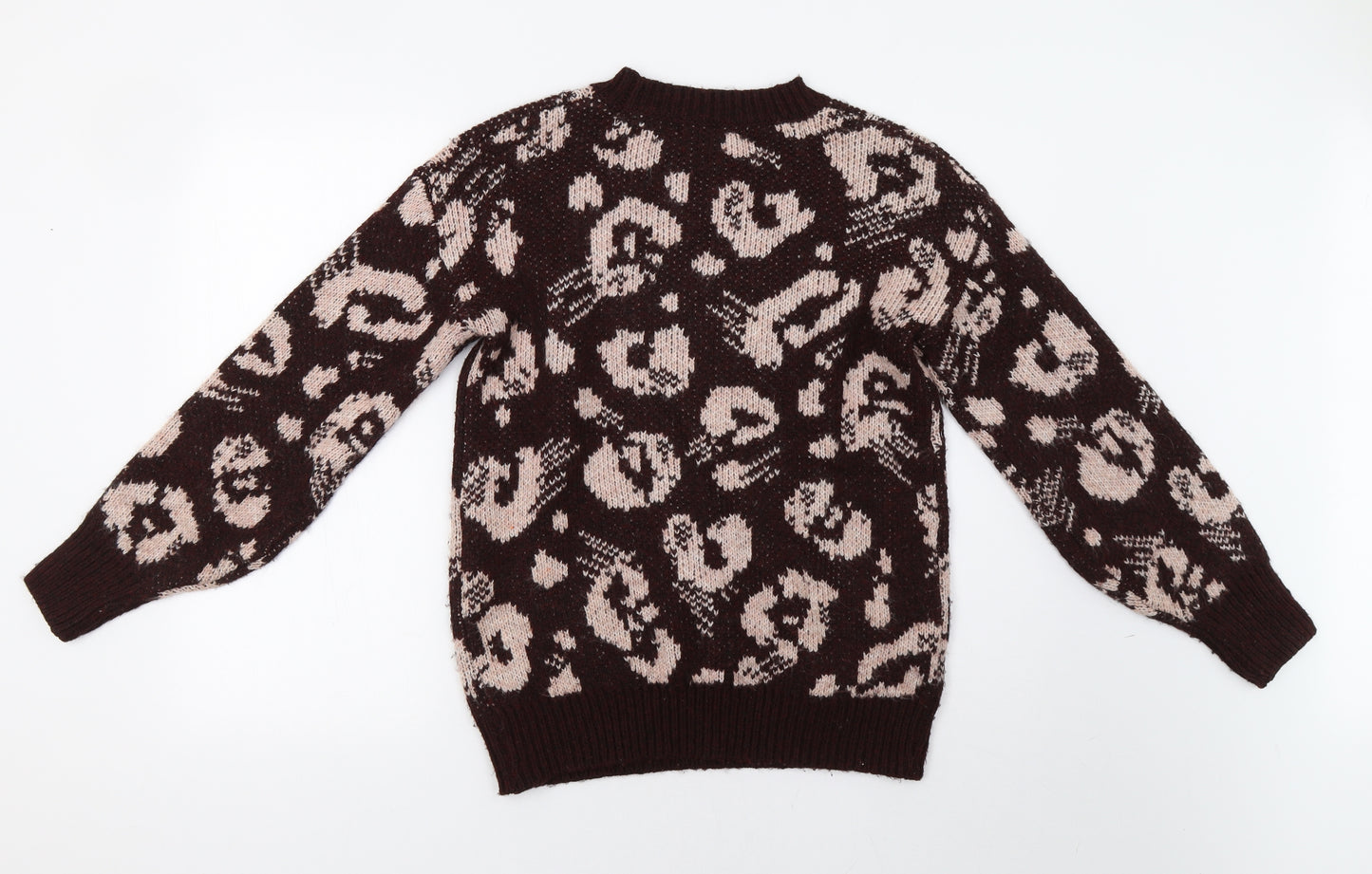 George Womens Brown Geometric  Pullover Jumper Size S