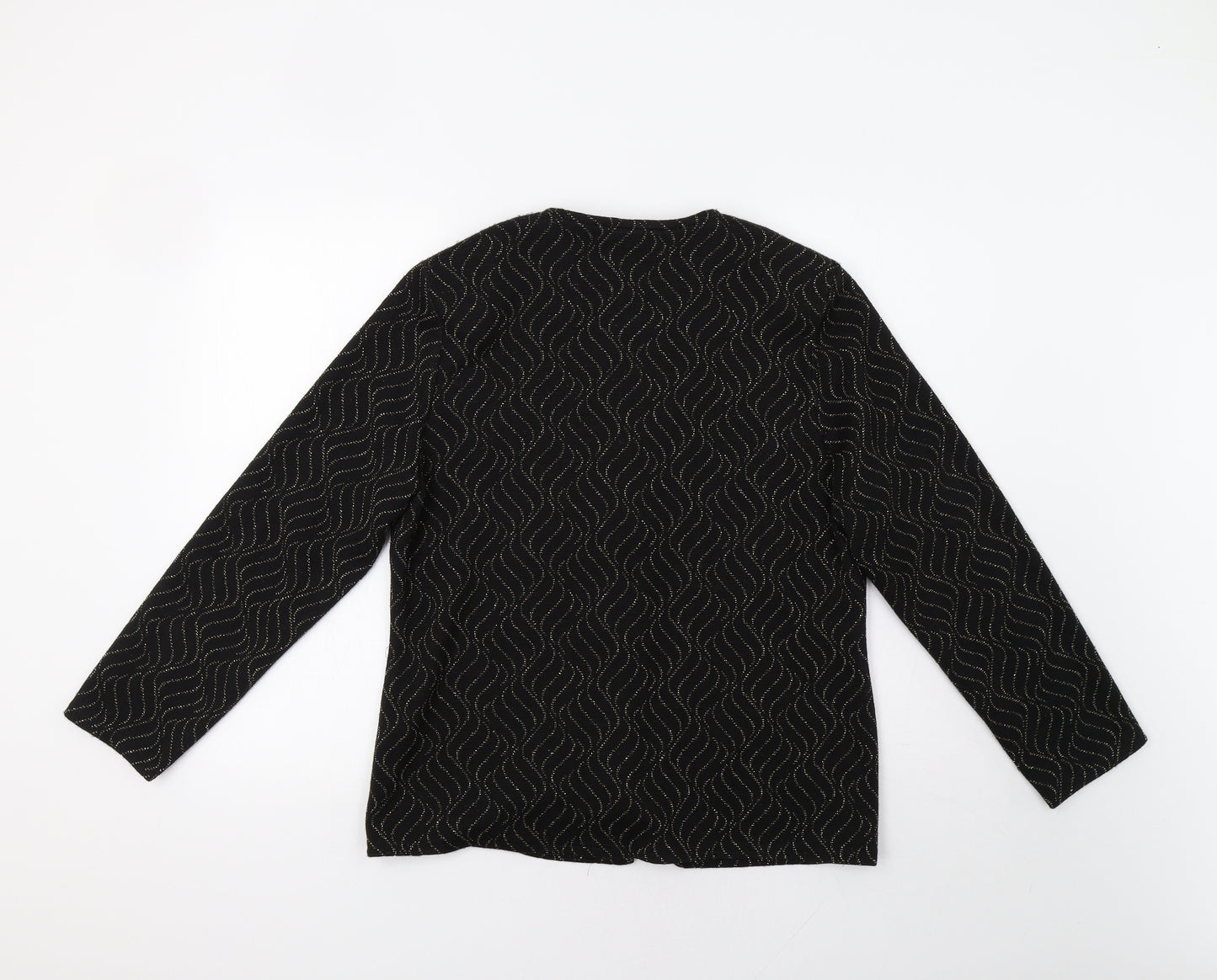 Bonmarché Womens Black Geometric  Jacket Blazer Size 16
