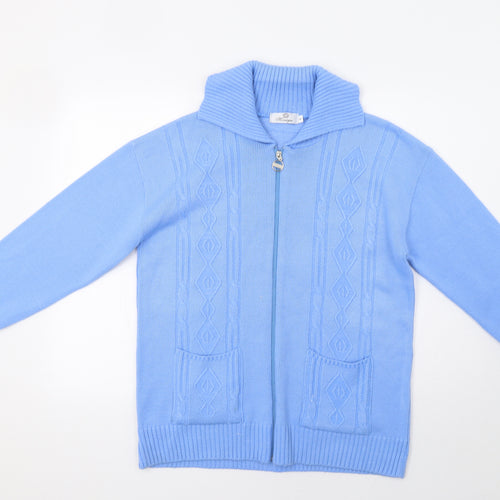 Monique Womens Blue   Full Zip Jumper Size L