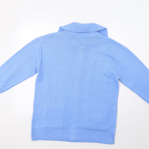 Monique Womens Blue   Full Zip Jumper Size L