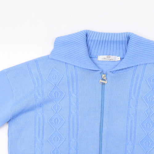 Monique Womens Blue   Full Zip Jumper Size L