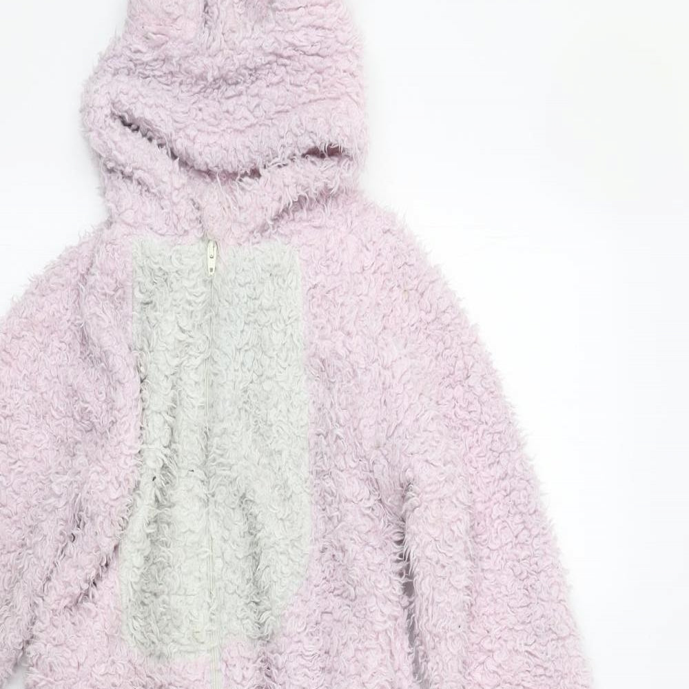 Dunelm Girls Pink    Bodysuit Size 4-5 Years  - Bear Onesie