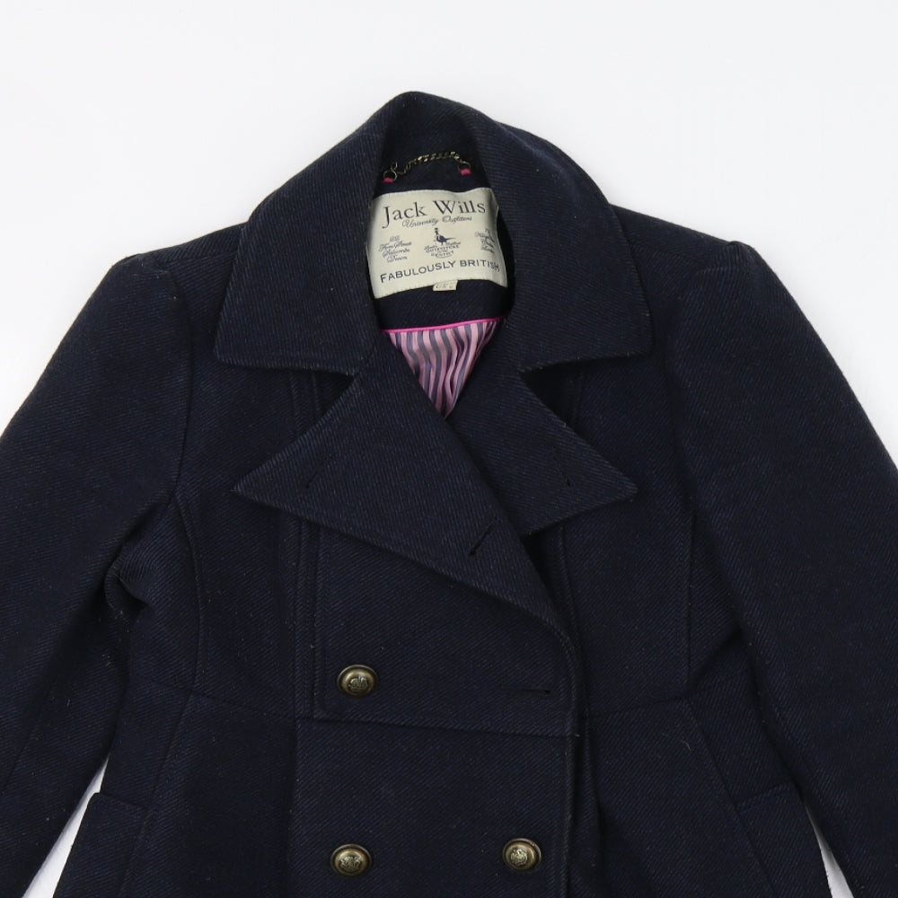 Jack Wills Womens Blue   Pea Coat Coat Size 10