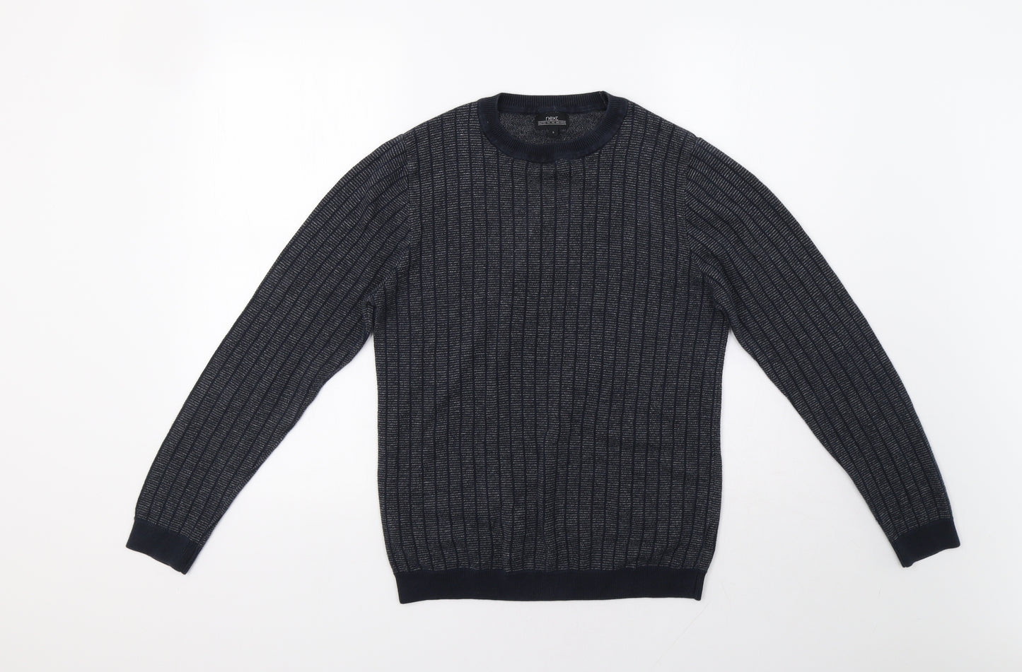 NEXT Mens Blue Striped  Pullover Jumper Size S