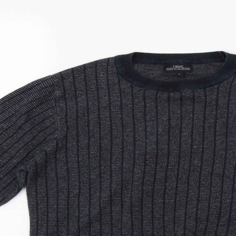 NEXT Mens Blue Striped  Pullover Jumper Size S